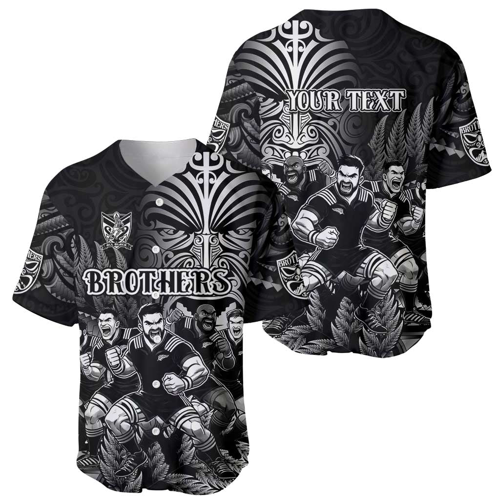 Personalized All Black Brothers Rugby Baseball Jersey New Zealand Maori Haka DT02 - Polynesian Pride