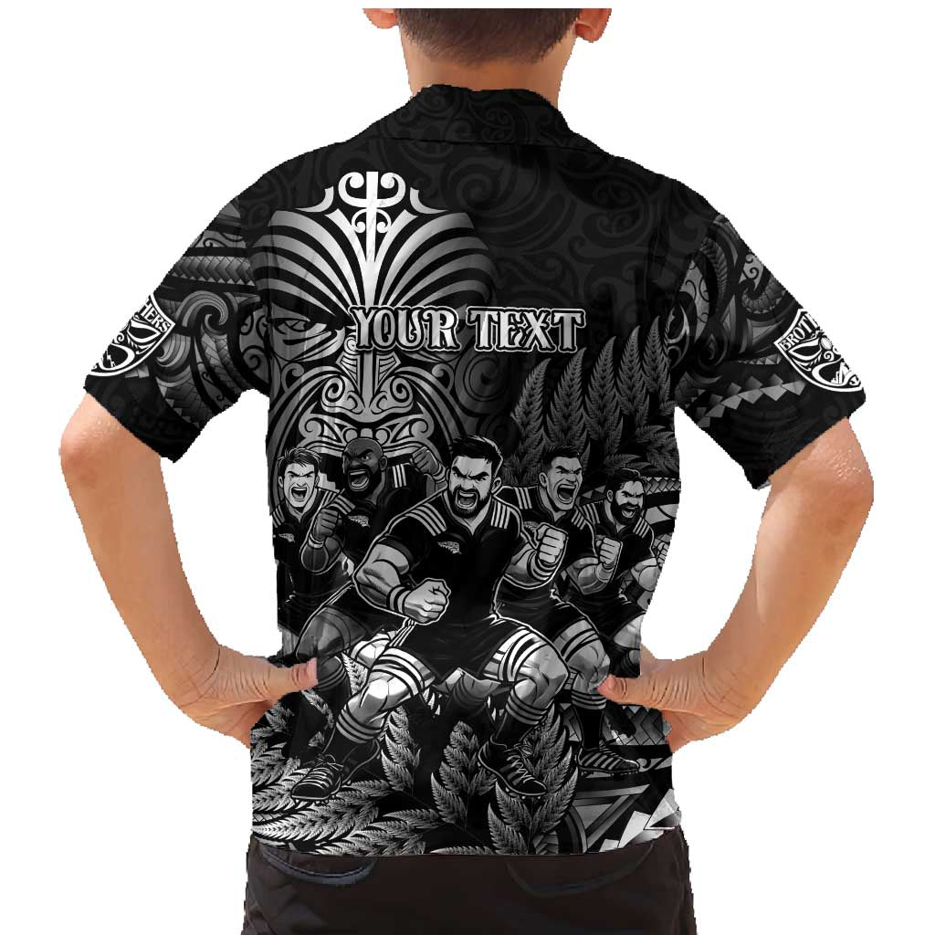 Personalized All Black Brothers Rugby Family Matching Mermaid Dress and Hawaiian Shirt New Zealand Maori Haka DT02 - Polynesian Pride