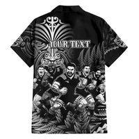Personalized All Black Brothers Rugby Family Matching Off Shoulder Short Dress and Hawaiian Shirt New Zealand Maori Haka DT02 - Polynesian Pride