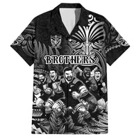Personalized All Black Brothers Rugby Family Matching Summer Maxi Dress and Hawaiian Shirt New Zealand Maori Haka DT02 Dad's Shirt - Short Sleeve Black - Polynesian Pride