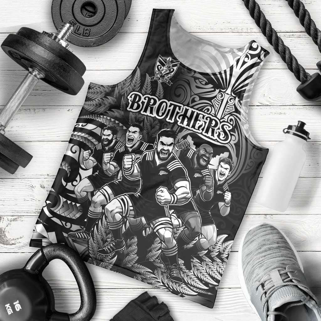 Personalized All Black Brothers Rugby Men Tank Top New Zealand Maori Haka
