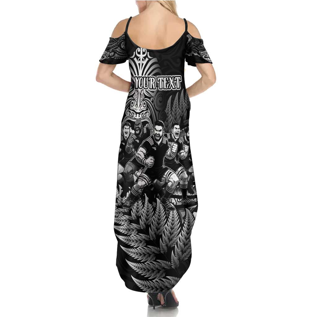Personalized All Black Brothers Rugby Summer Maxi Dress New Zealand Maori Haka