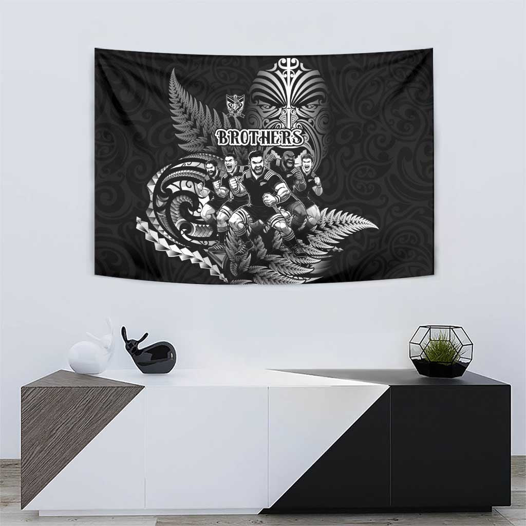 All Black Brothers Rugby Tapestry New Zealand Maori Haka