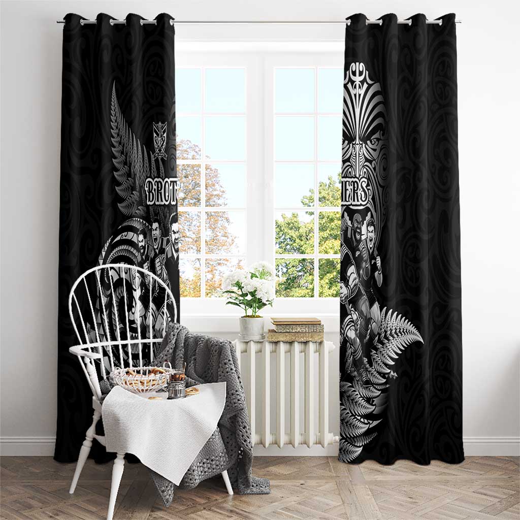 All Black Brothers Rugby Window Curtain New Zealand Maori Haka