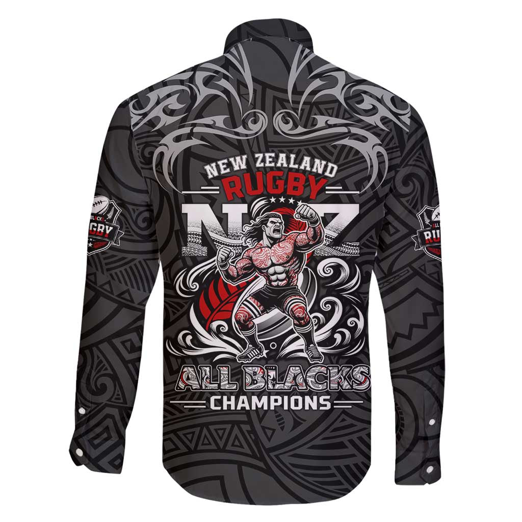 All Black NZL Rugby Champions Family Matching Off Shoulder Maxi Dress and Hawaiian Shirt Maori Warrior DT02 - Polynesian Pride