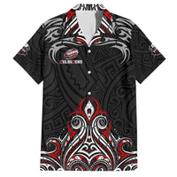 All Black NZL Rugby Champions Family Matching Short Sleeve Bodycon Dress and Hawaiian Shirt Maori Warrior DT02 Dad's Shirt - Short Sleeve Black - Polynesian Pride