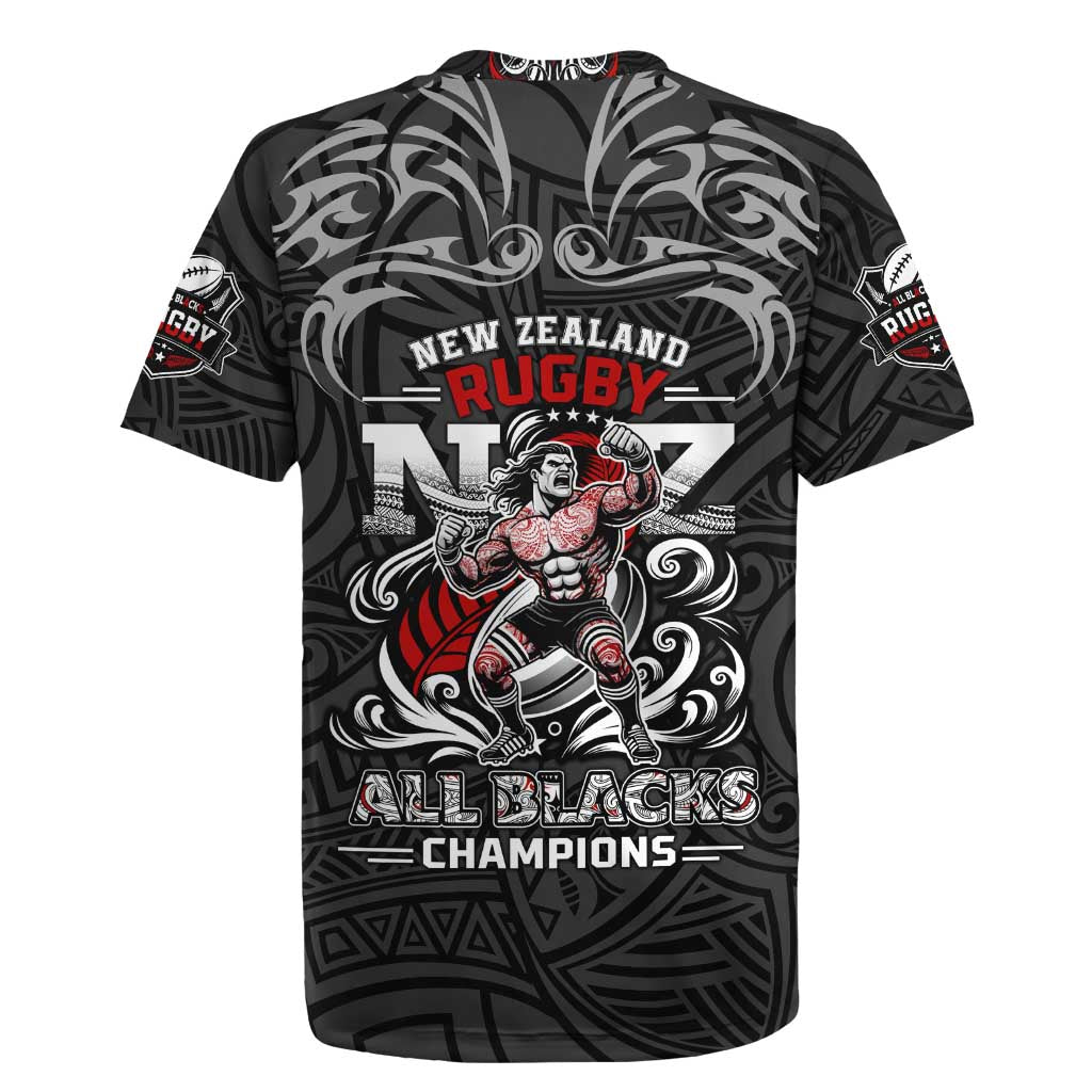 All Black NZL Rugby Champions Rugby Jersey Maori Warrior