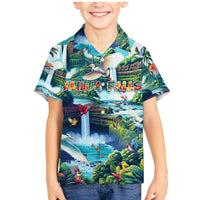 Wailua Falls Hawaii Family Matching Mermaid Dress and Hawaiian Shirt Kauai Natural Beauty DT02 Son's Shirt Art - Polynesian Pride