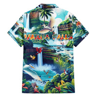 Wailua Falls Hawaii Family Matching Off Shoulder Maxi Dress and Hawaiian Shirt Kauai Natural Beauty DT02 - Polynesian Pride