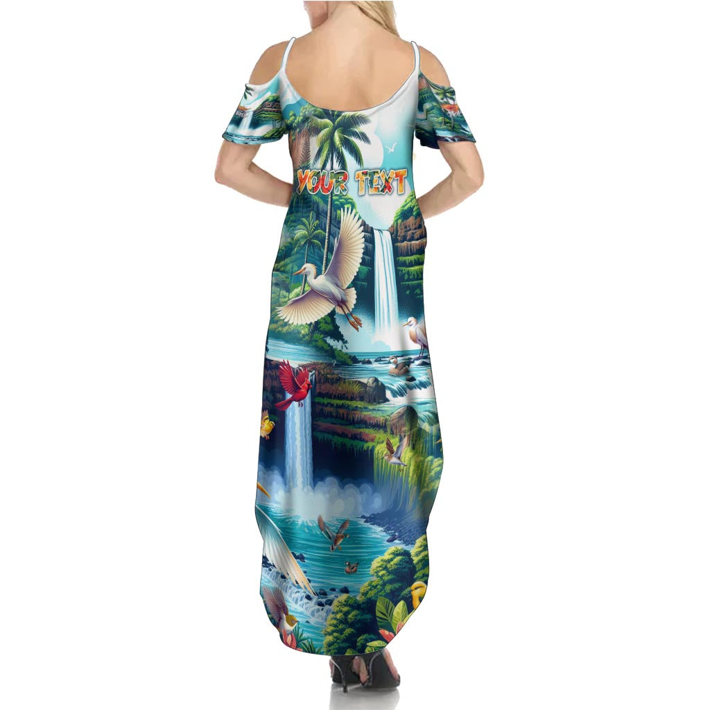 Wailua Falls Hawaii Family Matching Summer Maxi Dress and Hawaiian Shirt Kauai Natural Beauty DT02 - Polynesian Pride