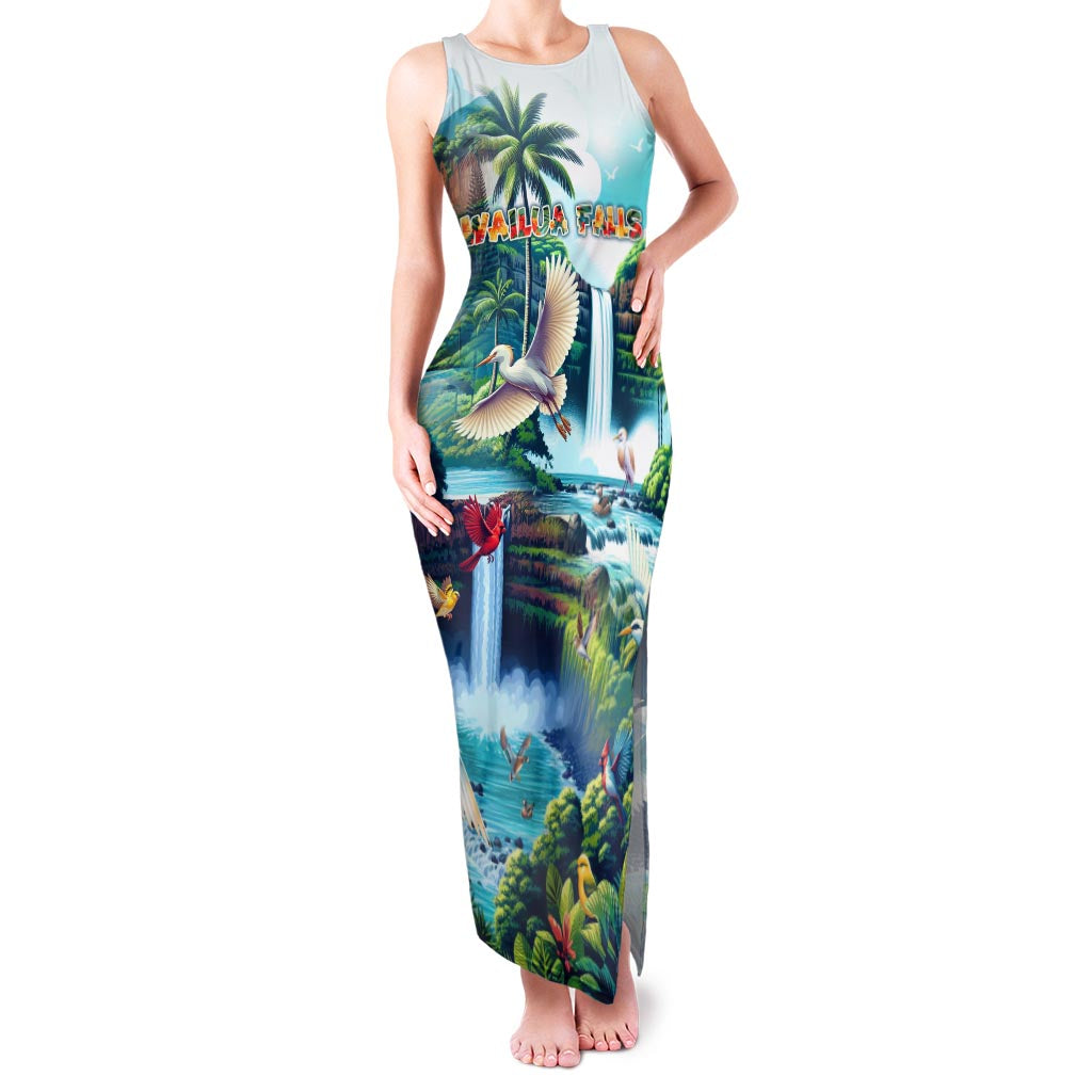 Wailua Falls Hawaii Family Matching Tank Maxi Dress and Hawaiian Shirt Kauai Natural Beauty DT02 Mom's Dress Art - Polynesian Pride