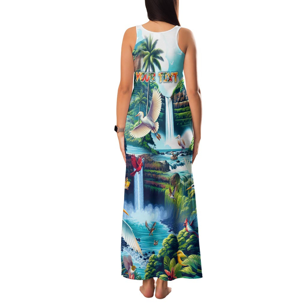 Wailua Falls Hawaii Family Matching Tank Maxi Dress and Hawaiian Shirt Kauai Natural Beauty DT02 - Polynesian Pride