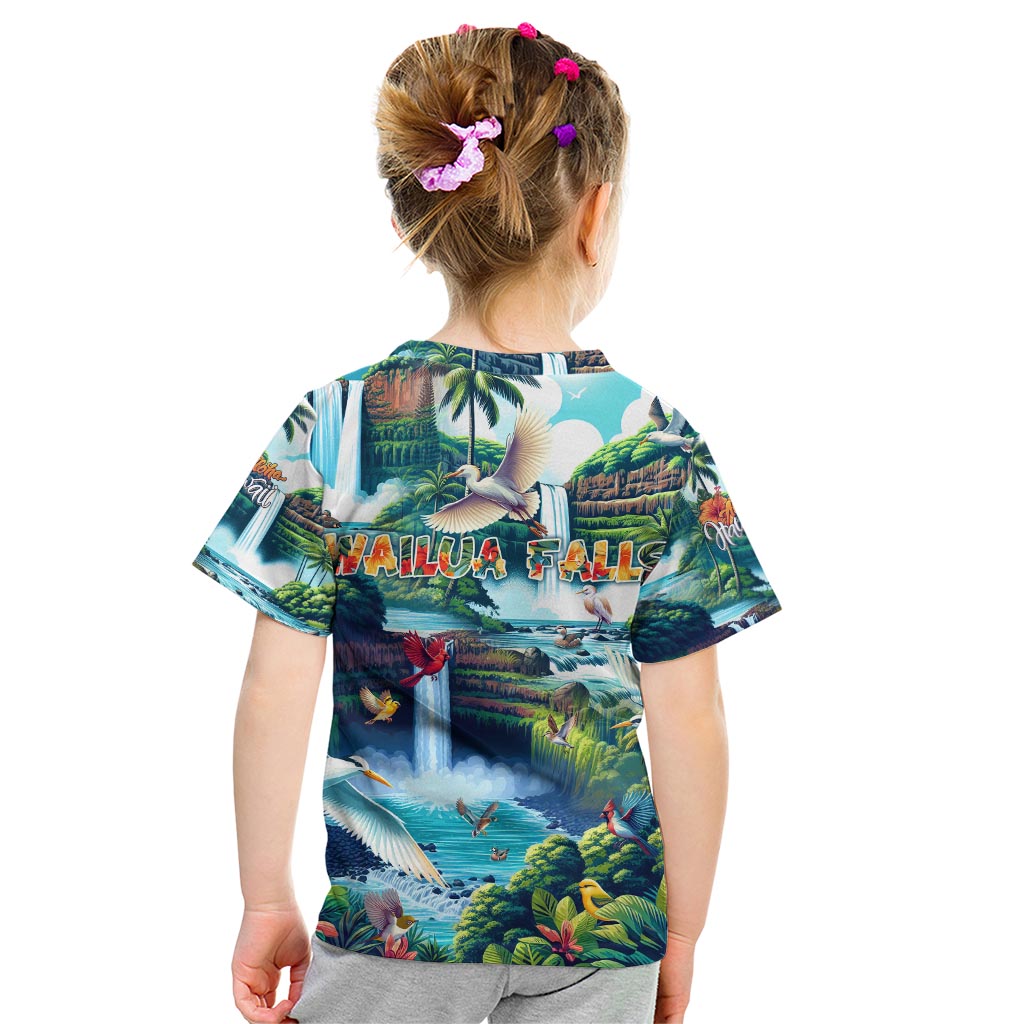 Wailua Falls Hawaii Kid T Shirt Kauai Natural Beauty