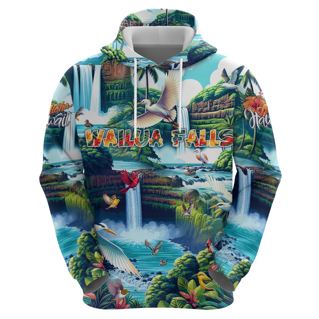 Wailua Falls Hawaii Zip Hoodie Kauai Natural Beauty