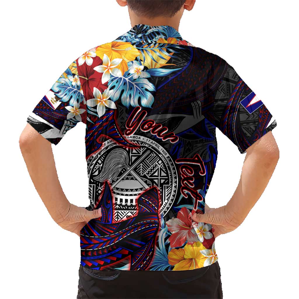 Personalized Amelika Samoa Sharks Polynesia Family Matching Short Sleeve Bodycon Dress and Hawaiian Shirt American Samoa