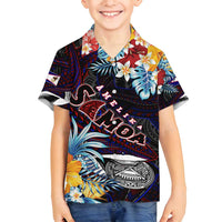 Personalized Amelika Samoa Sharks Polynesia Family Matching Summer Maxi Dress and Hawaiian Shirt American Samoa