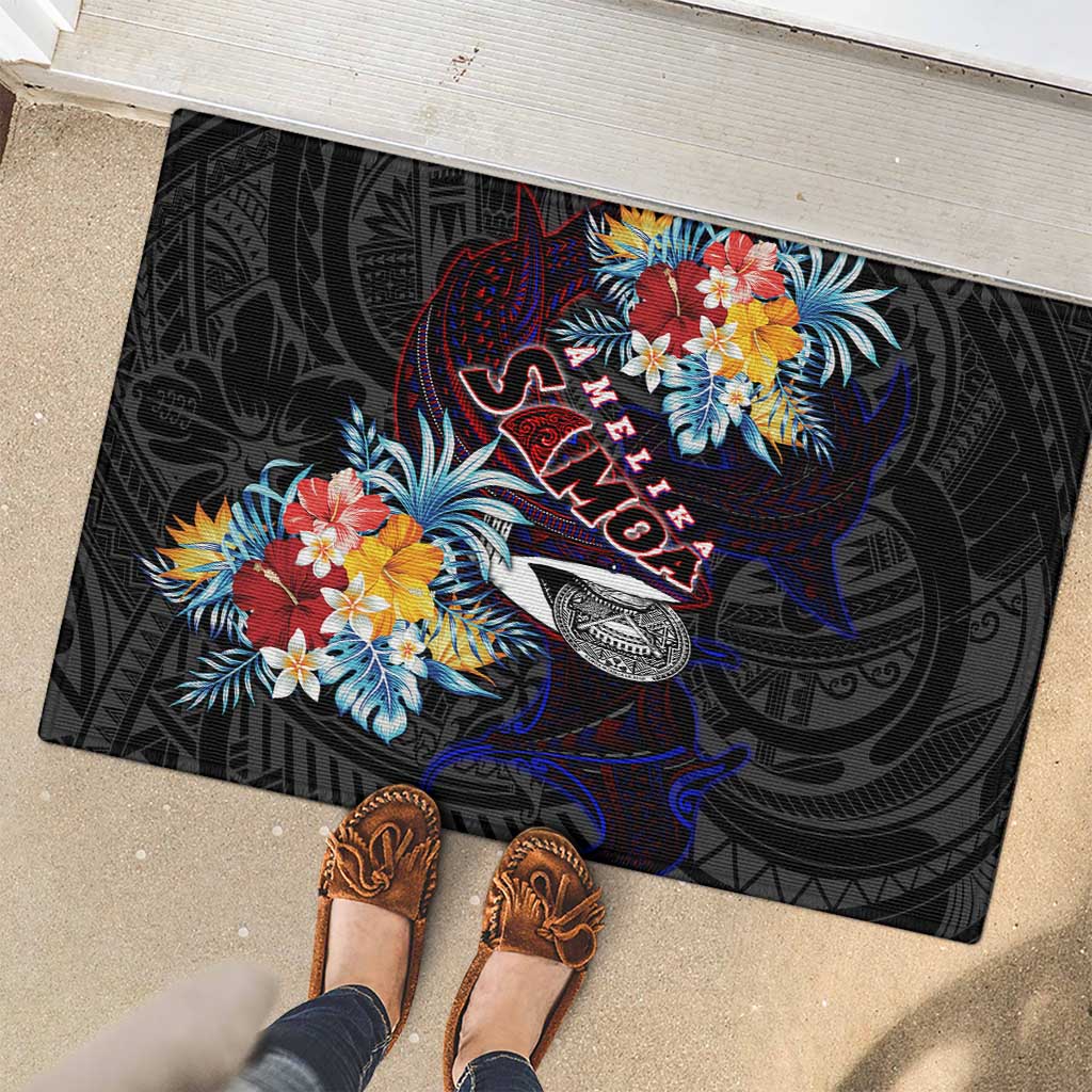 Amelika Samoa Sharks Polynesia Rubber Doormat American Samoa