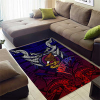 Personalized American Samoa Flag Area Rug Eagles Polynesian Art