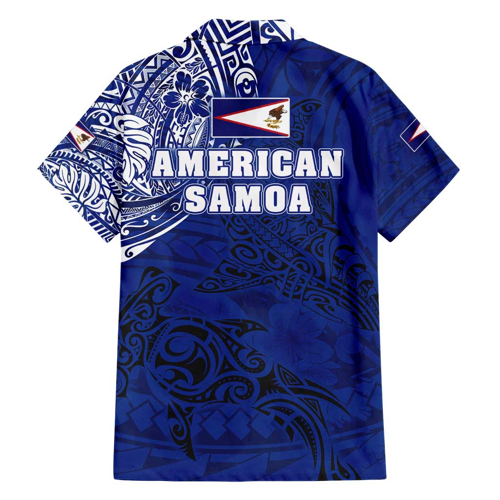 Sharks And American Samoa Family Matching Long Sleeve Bodycon Dress and Hawaiian Shirt Simple Polynesian Blue DT02 - Polynesian Pride