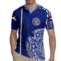 Sharks And American Samoa Rugby Jersey Simple Polynesian Blue