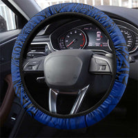 Sharks And American Samoa Steering Wheel Cover Simple Polynesian Blue
