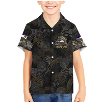 Personalized Shaka Girls America Samoa Family Matching Mermaid Dress and Hawaiian Shirt Tropical Flowers Vintage DT02 Son's Shirt Black - Polynesian Pride