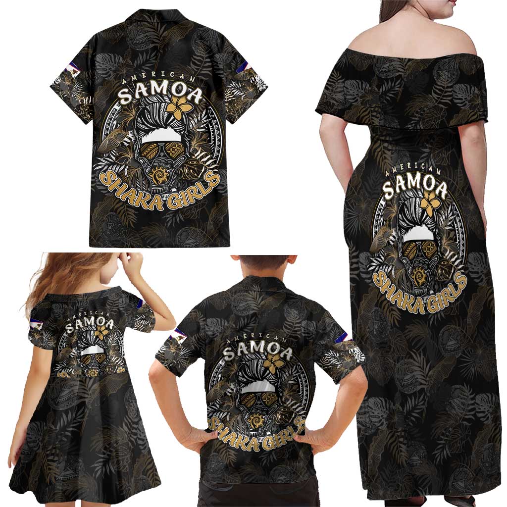 Personalized Shaka Girls America Samoa Family Matching Off Shoulder Maxi Dress and Hawaiian Shirt Tropical Flowers Vintage DT02 - Polynesian Pride