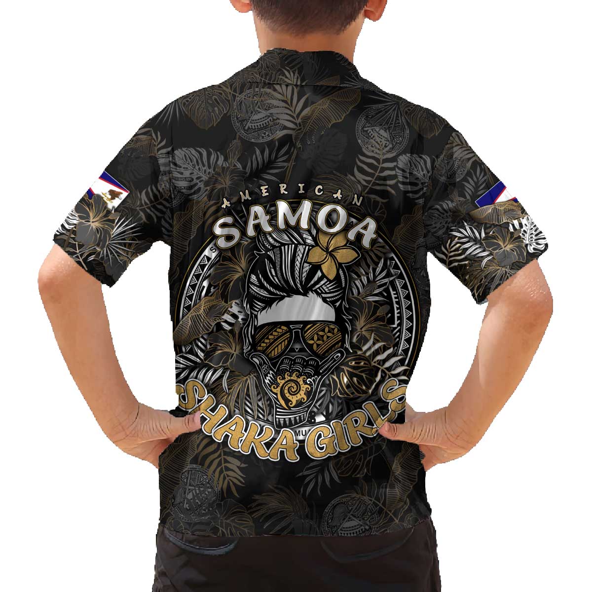 Personalized Shaka Girls America Samoa Family Matching Puletasi and Hawaiian Shirt Tropical Flowers Vintage DT02 - Polynesian Pride