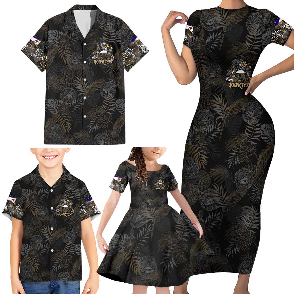 Personalized Shaka Girls America Samoa Family Matching Short Sleeve Bodycon Dress and Hawaiian Shirt Tropical Flowers Vintage DT02 - Polynesian Pride