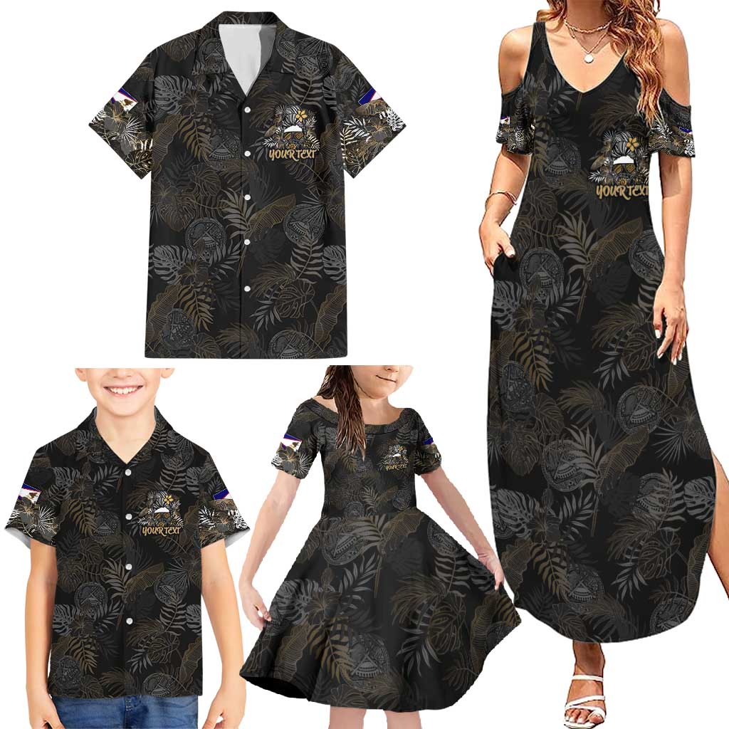 Personalized Shaka Girls America Samoa Family Matching Summer Maxi Dress and Hawaiian Shirt Tropical Flowers Vintage DT02 - Polynesian Pride