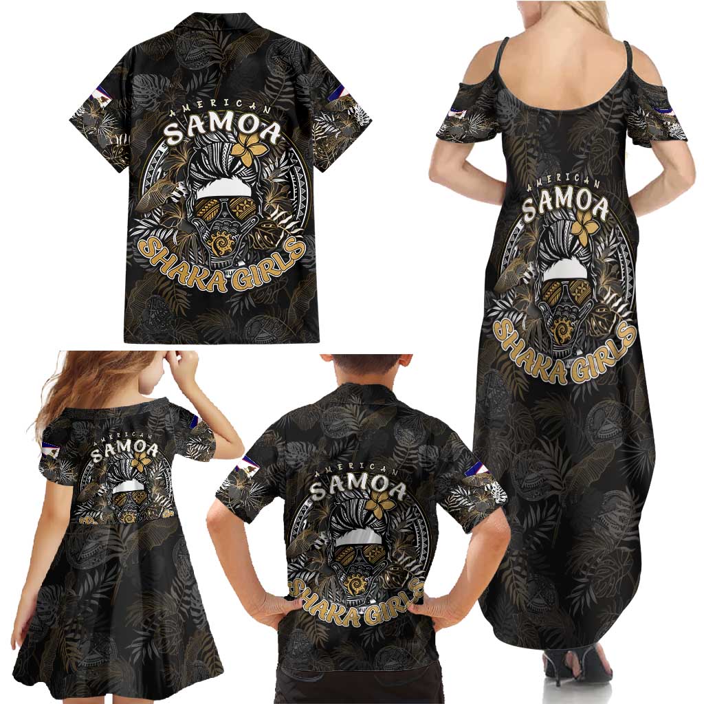 Personalized Shaka Girls America Samoa Family Matching Summer Maxi Dress and Hawaiian Shirt Tropical Flowers Vintage DT02 - Polynesian Pride