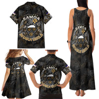 Personalized Shaka Girls America Samoa Family Matching Tank Maxi Dress and Hawaiian Shirt Tropical Flowers Vintage DT02 - Polynesian Pride