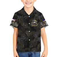 Personalized Shaka Girls America Samoa Family Matching Tank Maxi Dress and Hawaiian Shirt Tropical Flowers Vintage DT02 Son's Shirt Black - Polynesian Pride