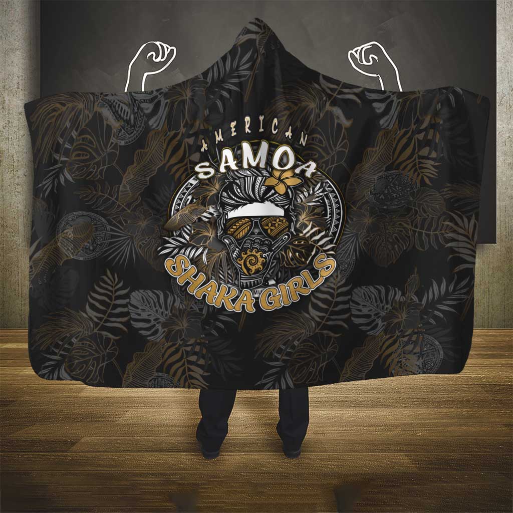 Personalized Shaka Girls America Samoa Hooded Blanket Tropical Flowers Vintage