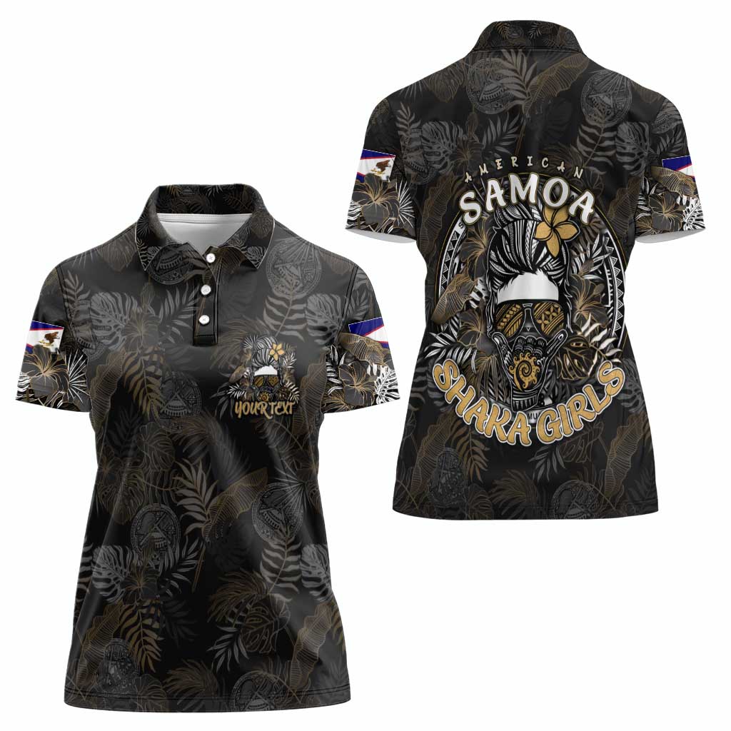 Personalized Shaka Girls America Samoa Women Polo Shirt Tropical Flowers Vintage