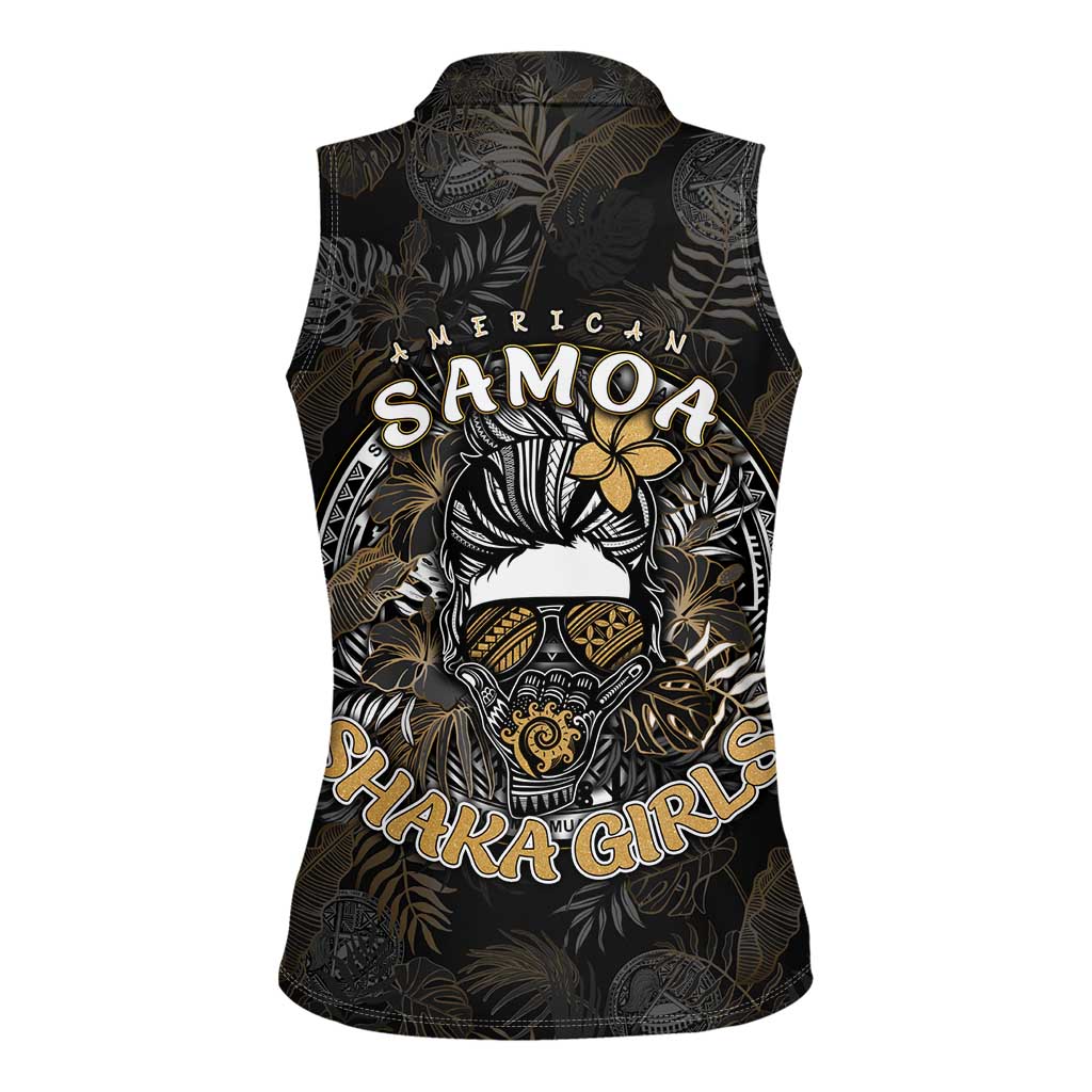 Personalized Shaka Girls America Samoa Women Sleeveless Polo Shirt Tropical Flowers Vintage
