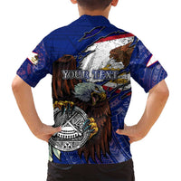 American Samoa Family Matching Long Sleeve Bodycon Dress and Hawaiian Shirt Brave Eagle Flag Color DT02 - Polynesian Pride
