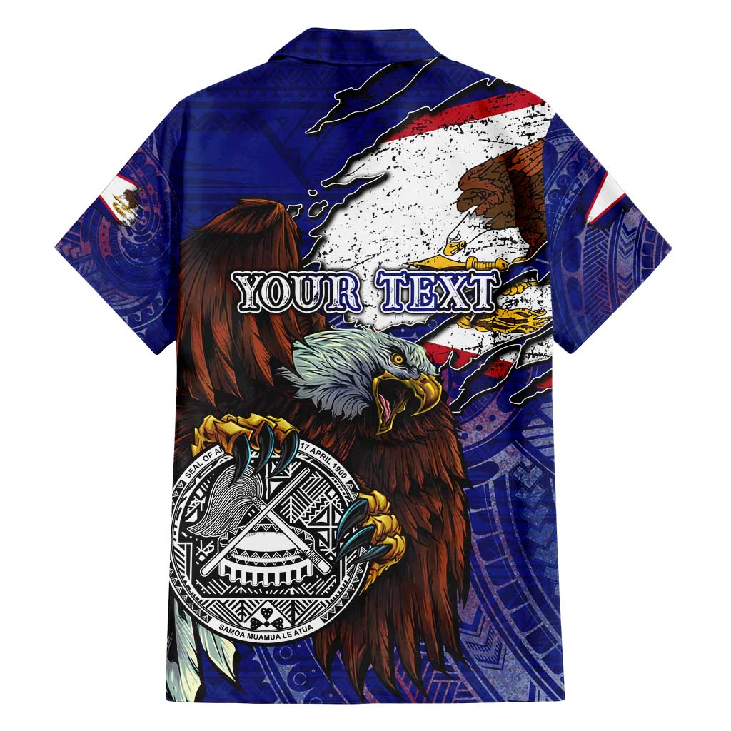 American Samoa Family Matching Long Sleeve Bodycon Dress and Hawaiian Shirt Brave Eagle Flag Color DT02 - Polynesian Pride