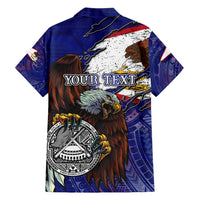 American Samoa Family Matching Long Sleeve Bodycon Dress and Hawaiian Shirt Brave Eagle Flag Color DT02 - Polynesian Pride