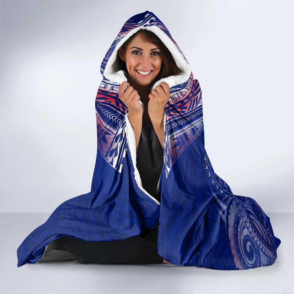 American Samoa Hooded Blanket Brave Eagle Flag Color