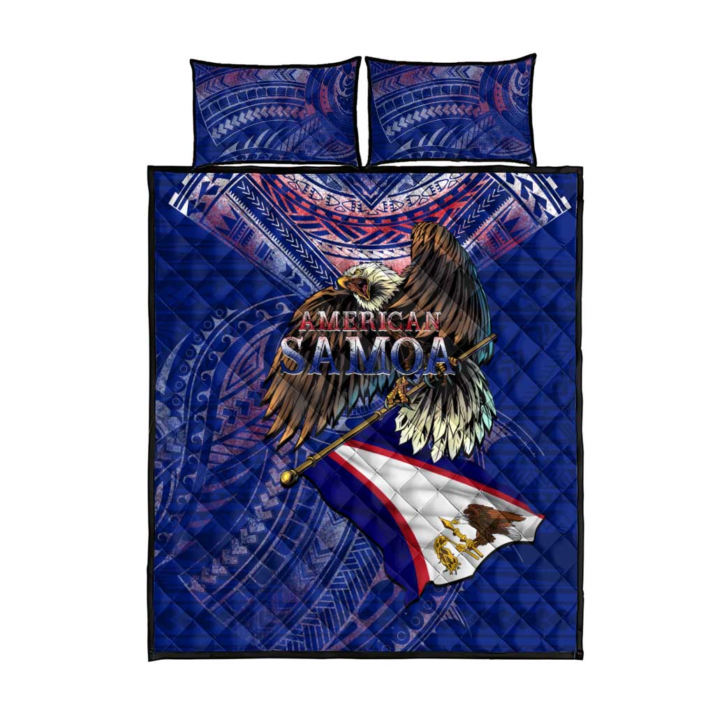 American Samoa Quilt Bed Set Brave Eagle Flag Color