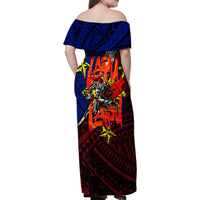 Philippines Lapu Lapu Family Matching Off Shoulder Maxi Dress and Hawaiian Shirt Chief Filipino Tattoo DT02 - Polynesian Pride