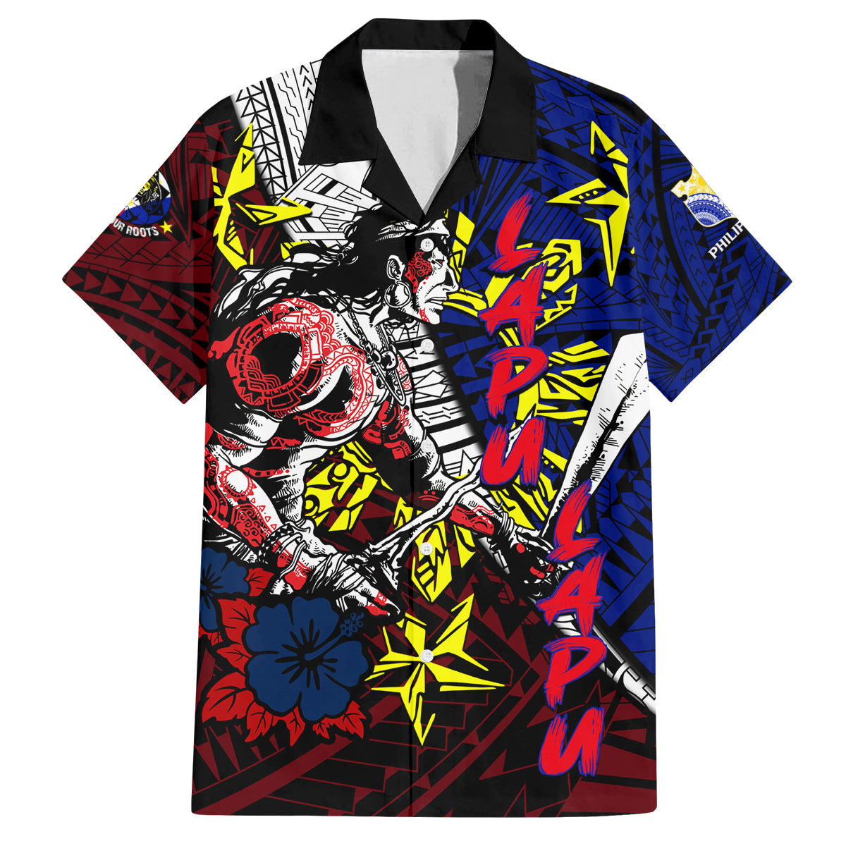 Philippines Lapu Lapu Family Matching Puletasi Dress and Hawaiian Shirt Chief Filipino Tattoo DT02 Dad's Shirt - Short Sleeve Art - Polynesian Pride