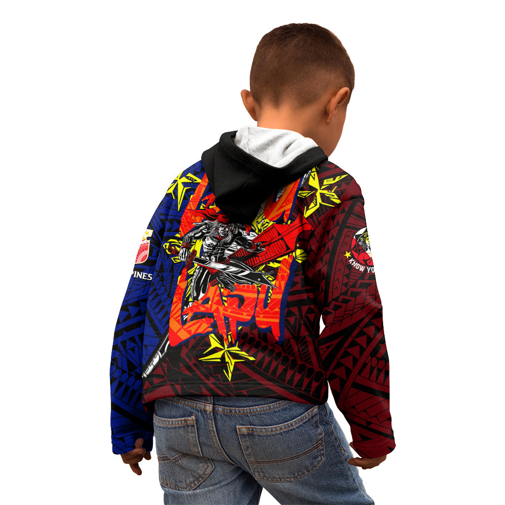 Philippines Lapu Lapu Kid Hoodie Chief Filipino Tattoo DT02 - Polynesian Pride
