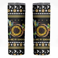 Hummingbird Sunflower Christmas Skinny Tumbler You Are My Sunshine DT03 Black - Polynesian Pride