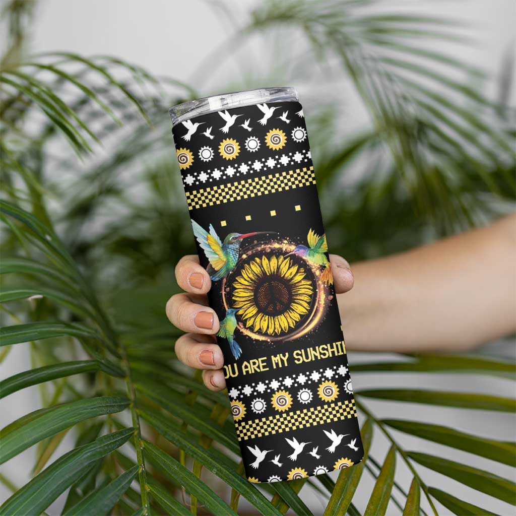 Hummingbird Sunflower Christmas Skinny Tumbler You Are My Sunshine DT03 - Polynesian Pride