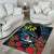 New Zealand Tui Bird Area Rug Maori Koru Mix Pohutukawa