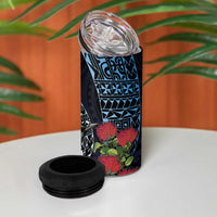 New Zealand Tui Bird 4 in 1 Can Cooler Tumbler Maori Koru Mix Pohutukawa DT04 - Polynesian Pride