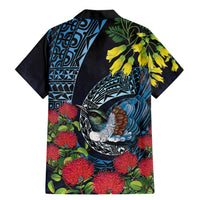 New Zealand Tui Bird Family Matching Mermaid Dress and Hawaiian Shirt Maori Koru Mix Pohutukawa DT04 - Polynesian Pride