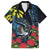 New Zealand Tui Bird Family Matching Off The Shoulder Long Sleeve Dress and Hawaiian Shirt Maori Koru Mix Pohutukawa